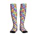 Supdreamc Women's Fashion Lightweight Socks Pink And Blue Tie Dye, Cute Compression Knee High for Daily Wear Running Hiking Travel Casual Comfort
