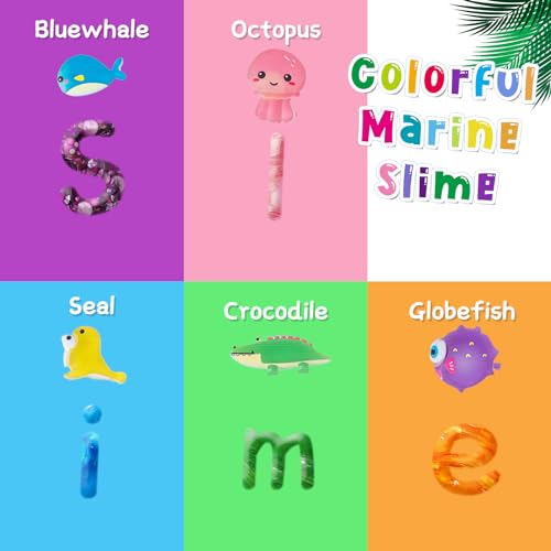 Eutionho Schleim-Set 5 Stück Crystal Slime Kit Ocean Clear Slime