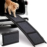 Dog Ramp for Car Truck and SUV, 63''x 17'' Extra Long Folding Pet Ramps with...