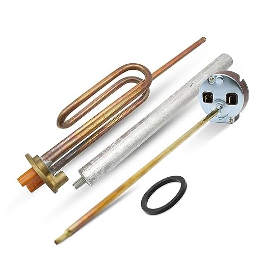 DOJA Barcelona | Kit Resistencia Calentar Agua 1500W | Pack Resistencia Curva+Anodo de Magnesio+Junta Goma+Tornillo de Fijacion+Termostato Varilla 270mm | Termo Electrico | Repuesto de Termo Agua