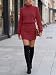 Saodimallsu Damen Strickkleider Minikleid Langarm Rollkragen Dunkelrot M