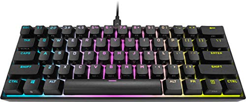 K65 RGB MINI 60% tastiera meccanica da gioco cablata – switch Cherry MX RED – tasti PBT double-shot – compatibile con ICUE – layout QWERTY UK – nero - Tastiera gaming - Immagine 12