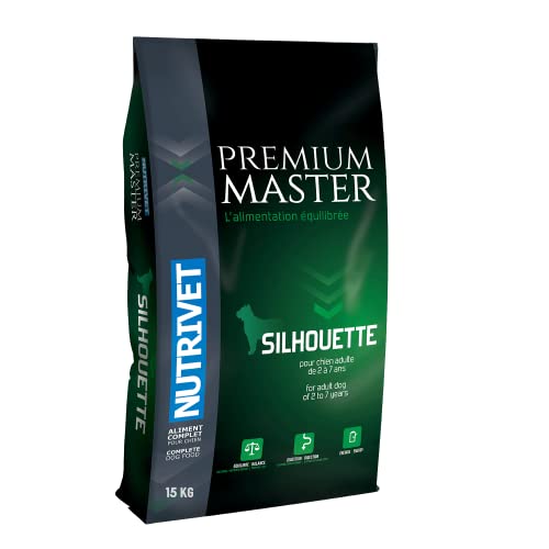 NUTRIVET - Premium Master Silhouette - Croquettes pour chien Adulte stérilisés ou en surpoids - Poulet & Riz - 15kg