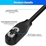 ingoodtle for Shokz Charging Cable, 2 Pack Magnetic USB Charger Cord for Shokz Aftershokz Aeropex AS800, OpenRun Pro/Mini, OpenRun, OpenComm, 1m/3.3Ft Fast Charger Cord (USB A Port) - Image 4