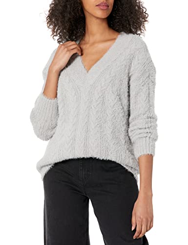 Image of Lucky Brand Women's V-Neck Relaxed Fit Eyelash Sweater
