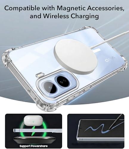 Image of Jkobi Shockproof Crystal-Clear Back Cover for Vivo T5 Pro 5G (Magsafe Wireless Support | Drop & Camera Protection | Hard Polycarbonate)