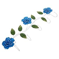 Zerodeko Flower Shape Wall Mount Coat Hooks Vintage Blue Rose Hook Rack for Hanging Clothes Keys Towels Stylish Decorative Storage for Home Office