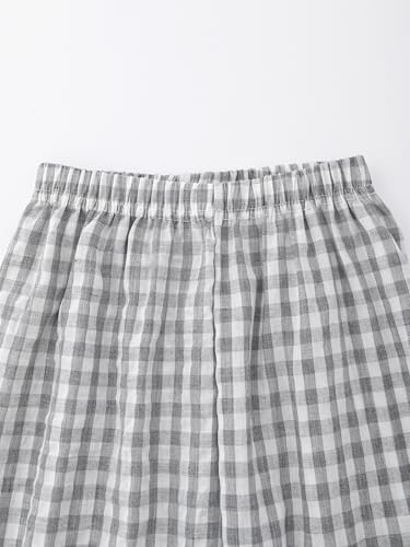 Image of BINIDUCKLING Toddler Pull Up Loose Gingham Girls Pants