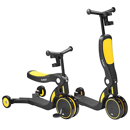 Larktale Scoobi Scooter | 5-in-1 Folding Scooter for Toddlers that Grows with Them | Multifunctional Vehicle with Convertible Two or Three Wheel Scooter and Kick Bike Configurations by Larktale - Used condition - CA$113.64