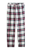 ARTHUR   Pantalon de pyjama Homme   100% Coton chaud et doux pour l'hiver   Motif Logan Tartan Blanc   Taille L