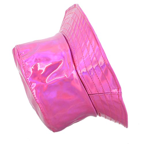 Surkat Unisex Fashion Hologram Climbing Bucket Hat Waterproof Fisherman Cap Travel Sunhat(Rose Red) #TOP3