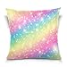 FVFV Licorne Pastel Ciel Arc en Ciel Taie d'oreiller Noël Housse Coussin Carré Canapé Taie d'oreiller Couvre oreillers en Lin de Coton 1 Pièces