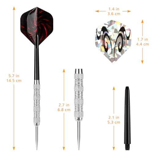Image of Accmor Metal Tip Darts, Steel Tip Darts, 14 Grams Professional Metal Darts, Darts Metal Tip Set, Metal Darts for Dartboard