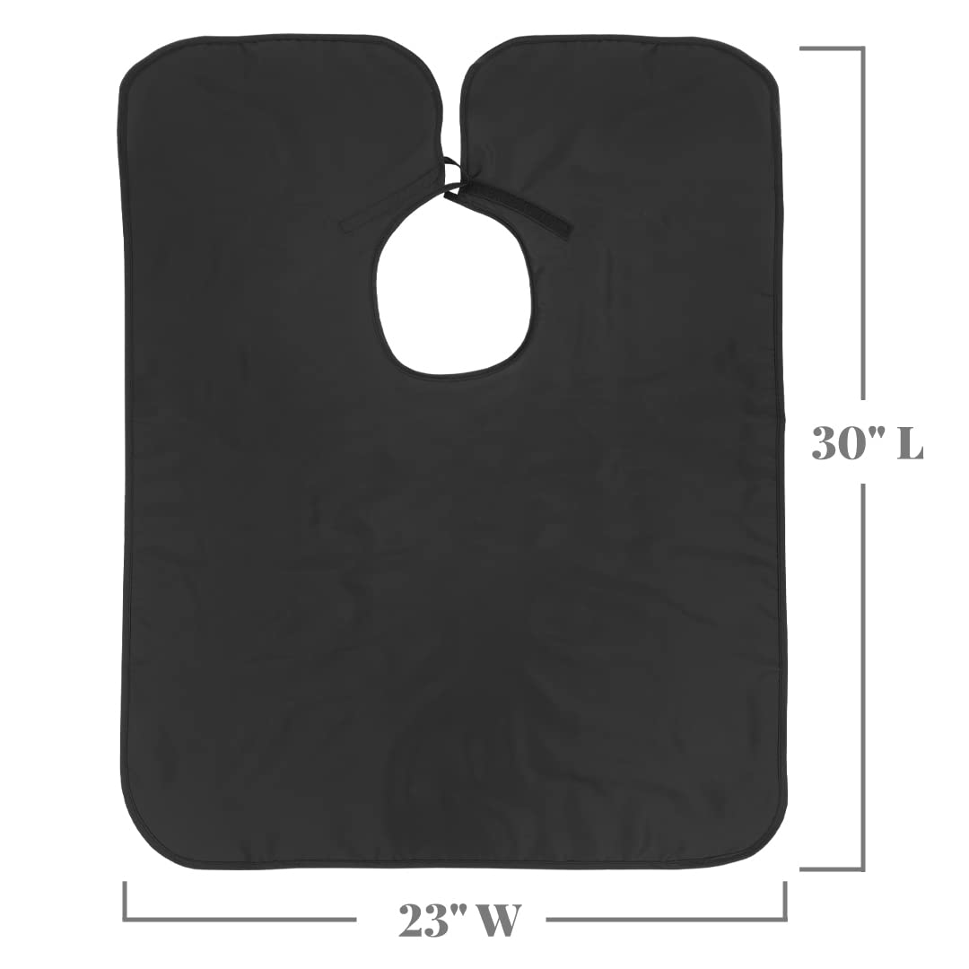 Capa de maquillaje de nailon Shortie: peine profesional, soplado, capa para peinar el cabello y la barba, resistente al agua, babero de nailon ligero mantiene la ropa limpia y manos libres 4