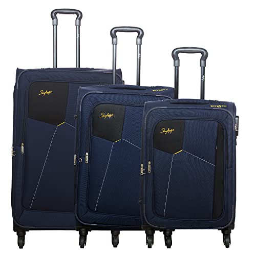 Image of Skybags Rubik Polyester Softsided Luggage Set of 3 Small, Medium & Large, Blue