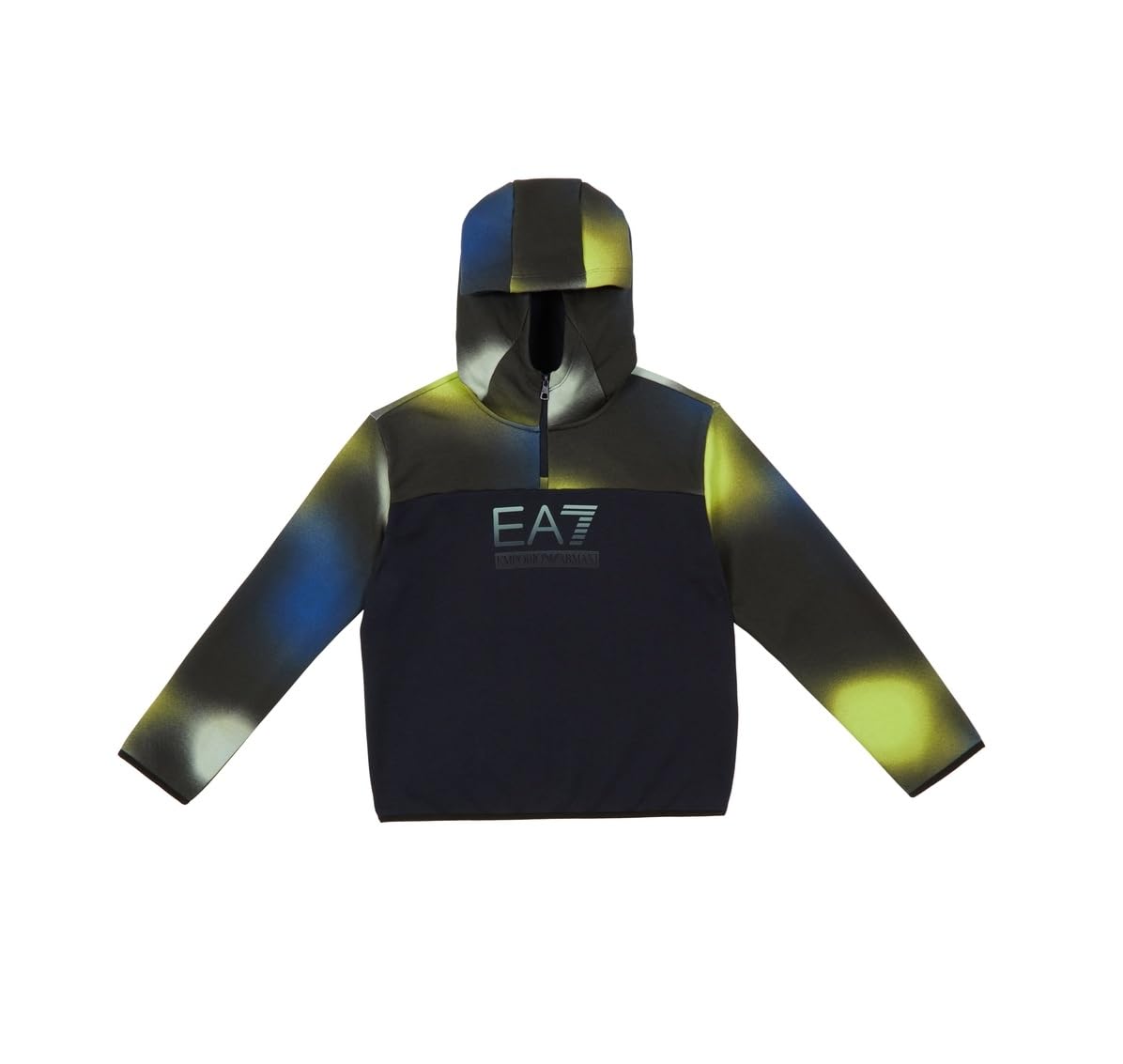 Emporio Armani EA7 Felpa da Bambini e Ragazzi con Cappuccio Visibility Boy in Misto Cotone Felpato- 7B000180