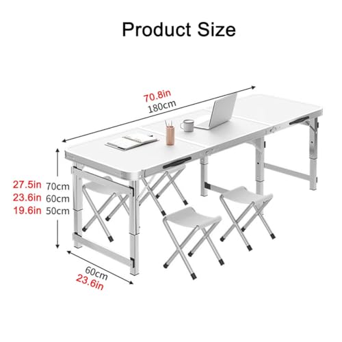 Table d'extérieur pliable avec tabourets réglable en hauteur - 4