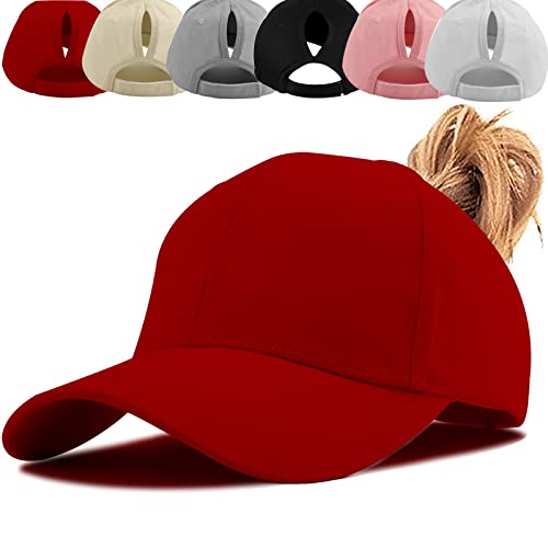 Baynetin Gorra De Béisbol Para Mujer, Cola De Caballo Gorra Béisbol, Unisex Clásico Sol Visera Sombrero Exterior Ajustable Rojo Baynetin Gorra De Béisbol Para Mujer, Cola De Caballo Gorra Béisbol, Unisex Clásico Sol Visera Sombrero Exterior Ajustable Rojo