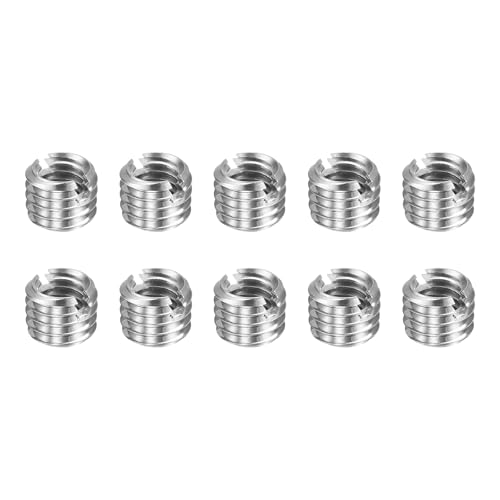 HARFINGTON 10pcs Thread Repair Inserts M8 x 1.25 Male to M6 x 1 Female Thread 6mm Long Stainless Steel Reducing Nuts Metric Self Tapping Sleeves Threaded Reducer Industrial Fasteners