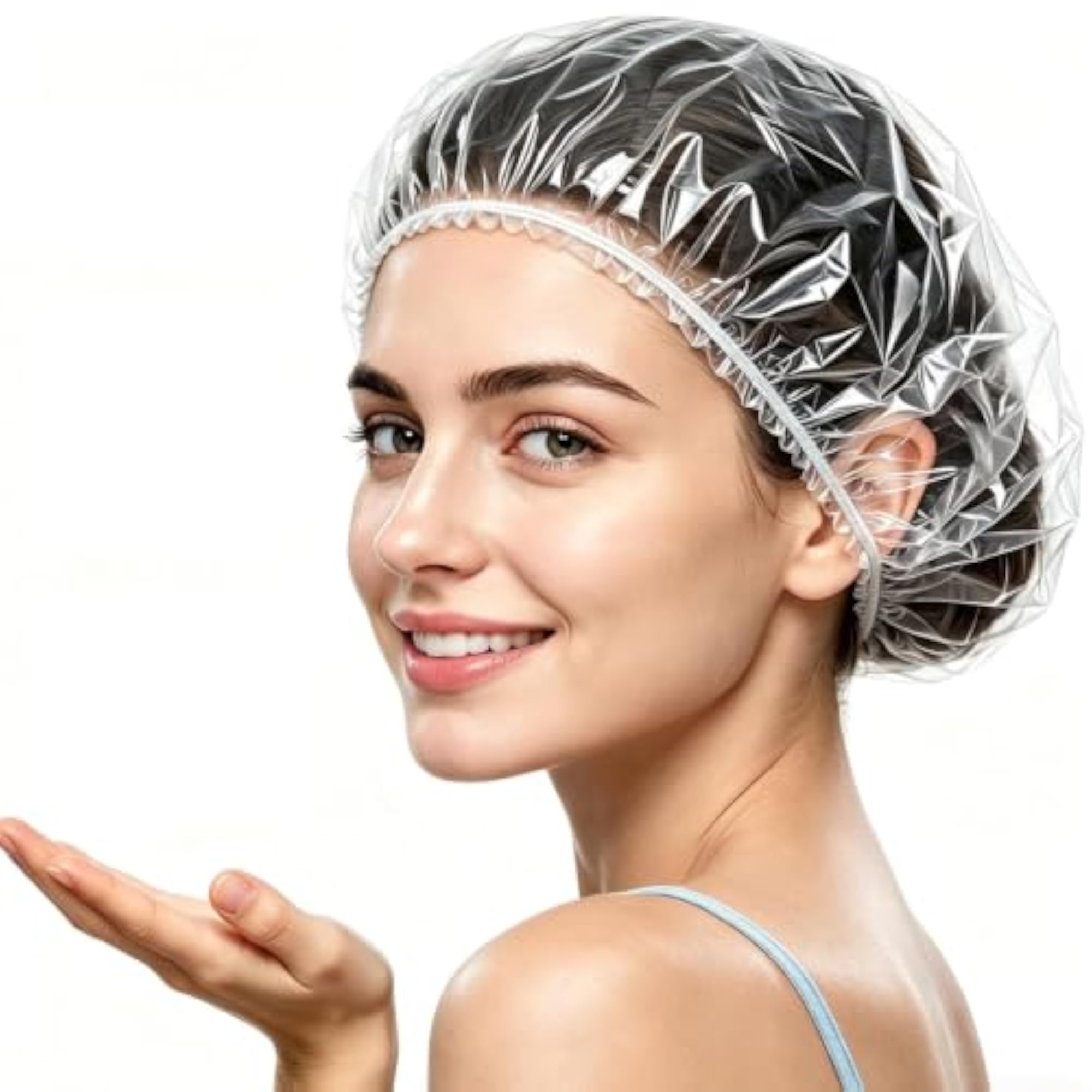 500 PCS Disposable Shower Caps, Waterproof Elastic Hair Caps