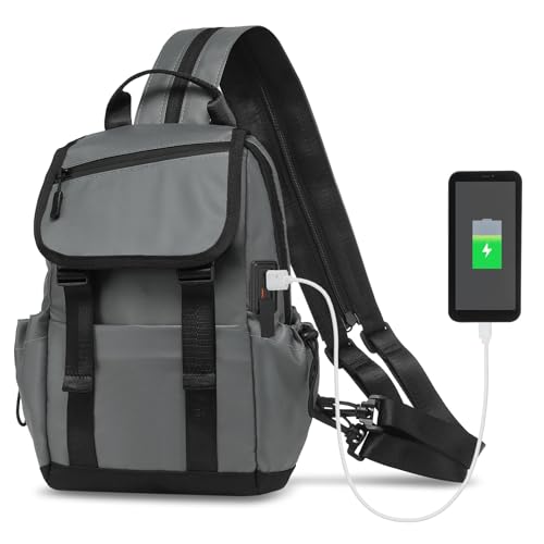 Mini sac à dos convertible en toile déperlante haute densité avec port USB moderne