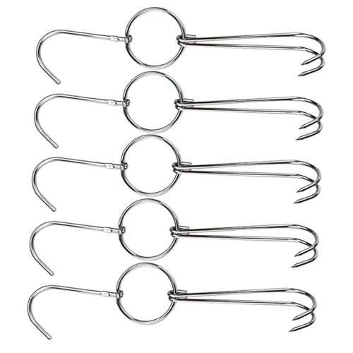 ABOOFAN Crochets Doubles En Acier Inoxydable Pour Rôtisserie 10 Pouces Outil De Rôtissage Pour Four Suspendu Poulet Rôti Oie Et Barbecue