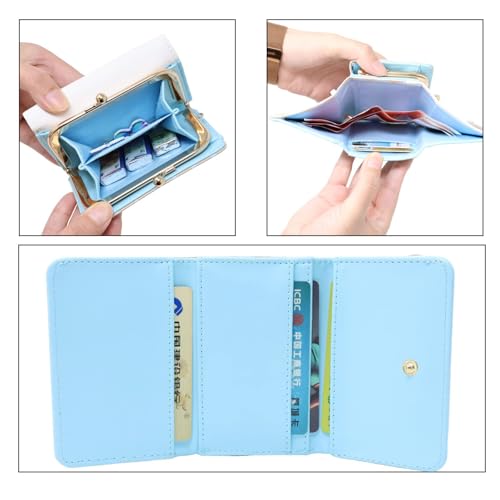 Honbay Fashion Cute Cartoon Wallet, Small Wallet, Women Ladies Short Wallet, PU Leather Tri-fold Wallet, Money Bag, Coin Cash Cards Pouch Purse, Kiss Lock Change Purse Clutch Purse4