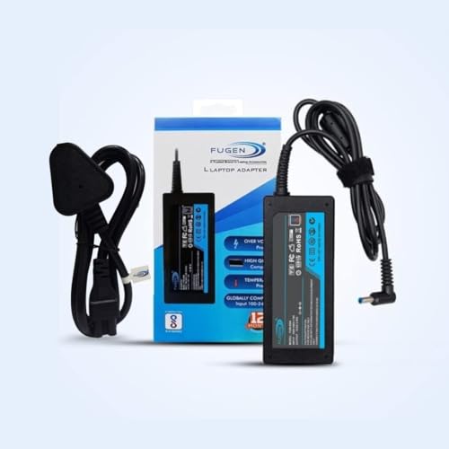 Image of Fugen Laptop Adapter Charger 65w 19v 3.33a Bluetip for H-P 15-bs541t, 15-bs541ur 15-bs542tu 15-bs542ur 15-bs543tu 15-bs544tu 15-bs544ur 15-be002tx 15-be003tu 15-be003tx 15-be004tx (with Power Cord)