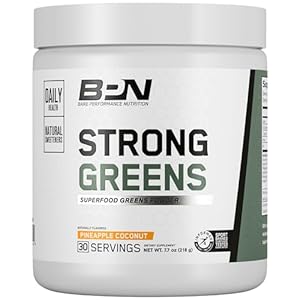 BARE PERFORMANCE NUTRITION, BPN Strong Greens Superfood Powder, Improved Digestion, Increased Energy, Immune System Support, Pineapple Coconut