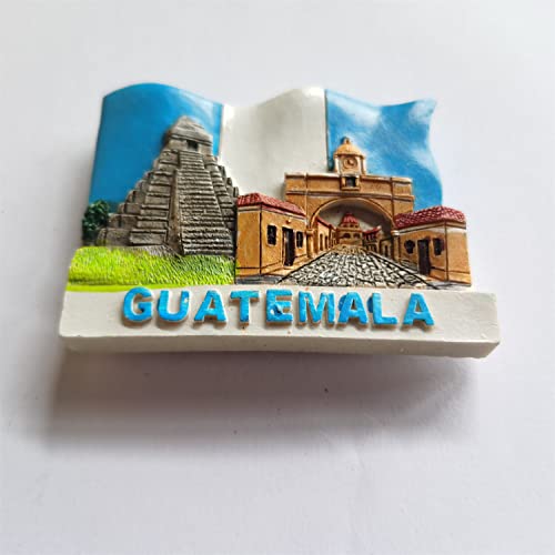 Imán de Resina para Refrigerador con Bandera de Guatemala 3D miniatura 2