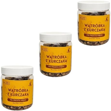 3 x 70g liofilizowana wątróbka z kurczaka dla psa i kota witamina B żelazo ZDROWY PRZYSMAK