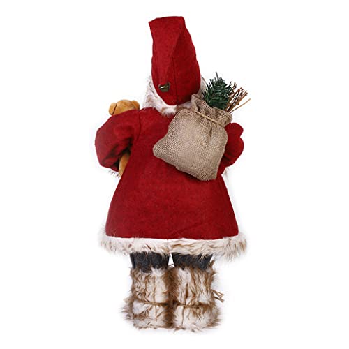 Père Noël en fourrure décoration 45 cm fenêtre maison figurine hiver - 6