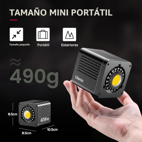 Foco de mano COB ULANZI 40W Pro para iluminar espacios oscuros 6
