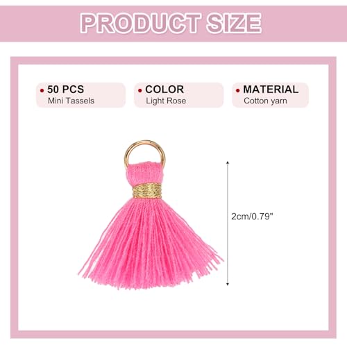 Colgantes para manualidades llavero decoración y flecos rosa claro sourcing map 50 piezas 3