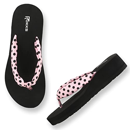 Image of ROKKS Woman's Fashionable Mid-Heel Sandals Flip-Flops Regular Wear Comfortable Slipper for Girls / Ladies(AE-Heel-031)