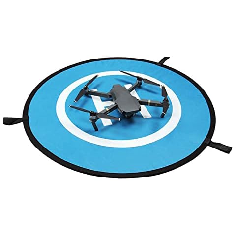 HUAYT Drone Landing Pad, Universal Foldable Portable Waterproof Helipad with Reflective Strips and Nails,2 Side Use for All DJI Drones FPV/Spark/Mavic Pro Inspire 2/1 3DR Solo Phantom 2/3/4 Pro (55cm) Cover