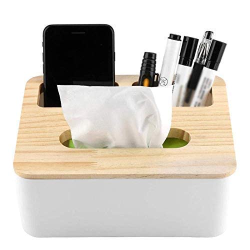 Rectangular Shape Plastic Tissue Box Holder | Paper Napkin Holder Case | Tissue Holder Dispenser Organizer for Car Decor Home Room Hotel,Mobile Phone Storage