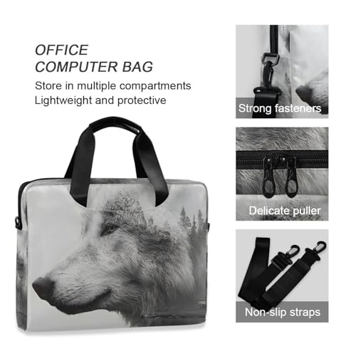 Bolsa maletín para laptop con estampado y múltiples bolsillos miniatura 6