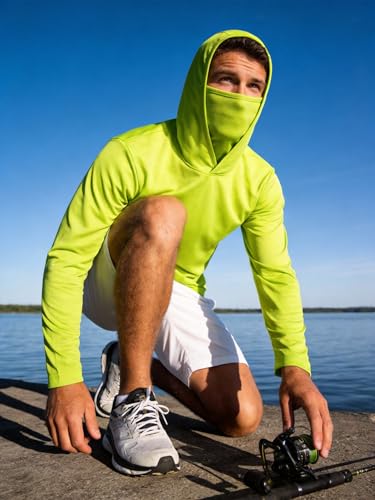Image of 5 Pack Men's UPF 50+ Sun Protection Hoodie Shirts Long Sleeve Shirts Quick Dry Lightweight for Running Workout Hiking Fishing