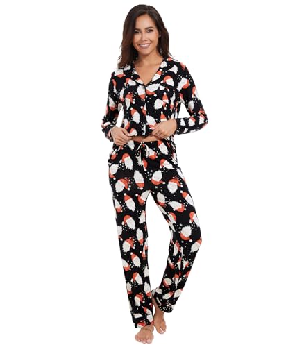 Image of WiWi Viscose from Bamboo Women's Pajamas Set Super Soft Button Down Top and Pants Sleepwear Cooling Pjs S-3X