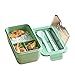 YECUI Bento Box pojemnik na lunch, do kuchenki mikrofalowej, przenośny, pojemnik na żywność, zdrowe pudełko na lunch, ze sztućcami, dla dzieci i dorosłych, do szkoły roboczej