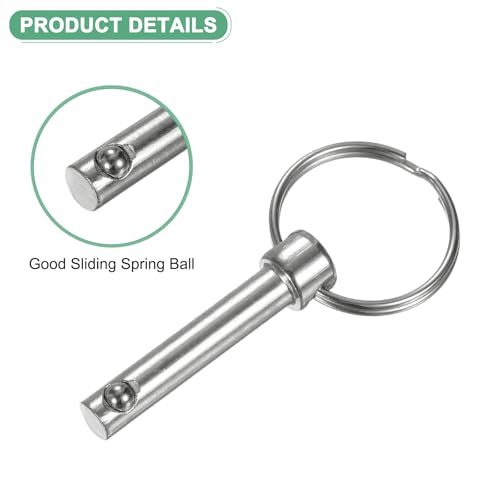 M METERXITY 4er-Pack Schnellspannstifte, 1/4 [6mm] Durchmesser, 1,02 [26mm] Verwendungslänge Bimini Top Stift für Schiffbau/Anhänger, 1,26 [32mm] Gesamtlänge Karbonstahl-Hardware-Stifte