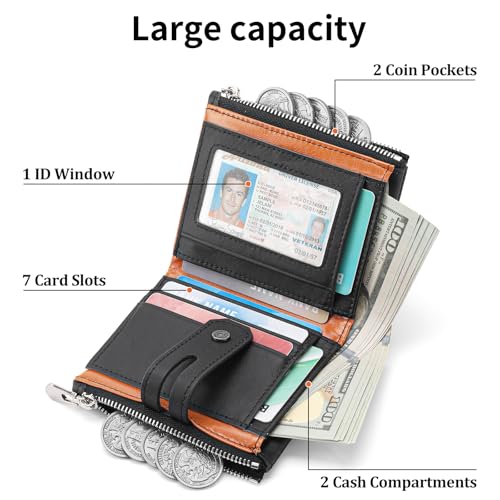 GAEKEAO Chain Wallets for Men - Bifold RFID Blocking Mens Wallet with Chain, High Security Leather Wallets with Coin Pocket2