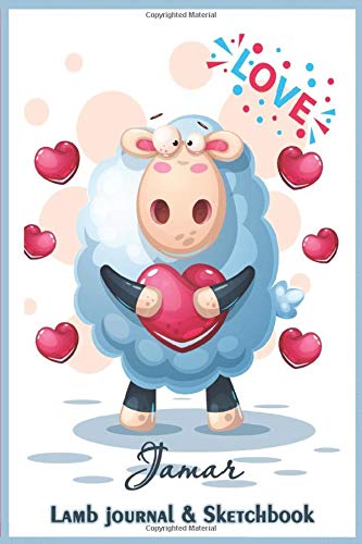 Jamar: : Lamb journal & Sketchbook for name Boy 104 Pages 6x9 Unique B-day Diary