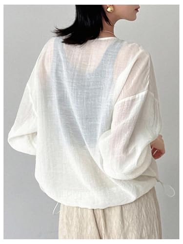 GORGLITTER Women's Linen Jacket Lightweight Zip Up Long Sleeve Sheer Coats Fall Fashion Outerwear 20252