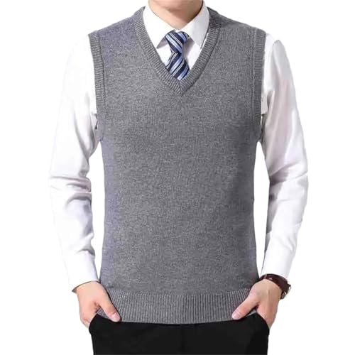 Dcvmvmn Mens Autum Winter Fashion Knit Sleeveless Vest Pullover Casual Woolen Sweaters