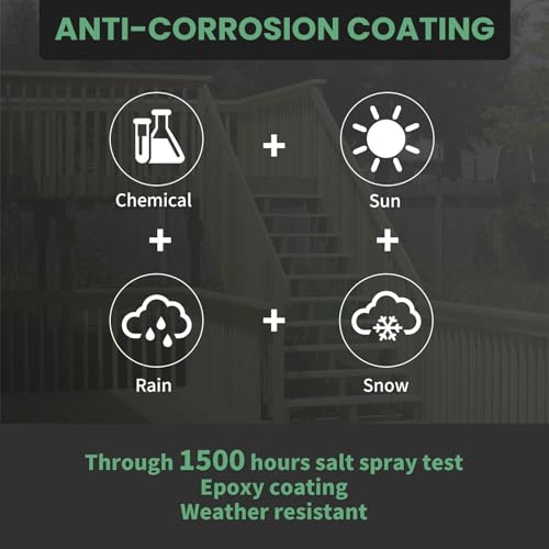 Image of Wood Screws 2 Inch, FIXLINK Deck Screws #8 x 2, 310 PCS, Epoxy Coated, T25 Star Bit Above 1500 Hour Salt Spray Coating Outdoor Decking Screws Excellent Rust Resistant for Wood Fence, Green