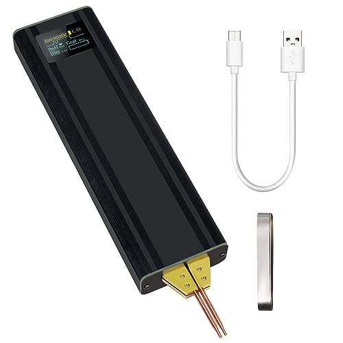 Docreate Soldador a ponto, máquina de solda a ponto portátil recarregável para bateria 18650, soldag