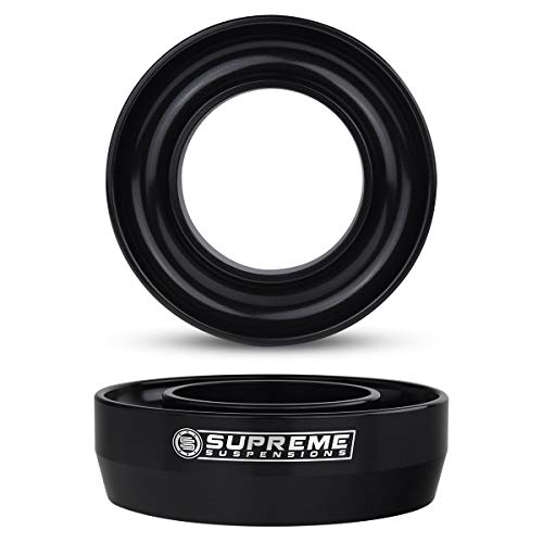Supreme Suspensions - 2.5" Front Leveling Kit For 1994-2018 Dodge Ram 1500/1994-2011 Dodge Ram 2500 3500 2Wd T6 Billet Aluminum Coil Spring Lift Spacers (Black) #TOP3