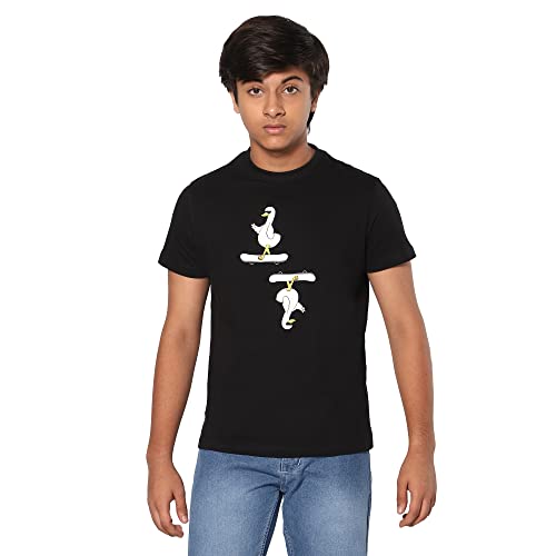 Image of TeenTrums Teenagers Boys Tshirt 100% Cotton Casual Wear Round Neck Half Sleeve Cool Graphic Printed T-Shirt for Boys
